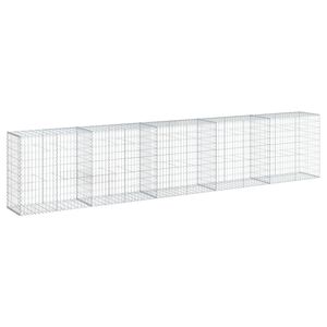 vidaXL Cesta de gaviones con cubierta hierro galvanizado 500x50x100 cm