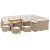 vidaXL Conjunto de sof&aacute;s de jard&iacute;n 13 uds. Beige rat&aacute;n sint&eacute;tico