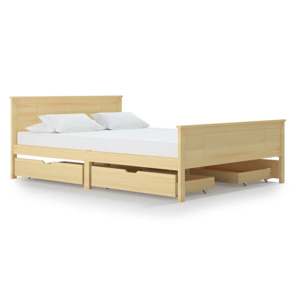 vidaXL Estructura de cama con 4 cajones madera maciza pino 160x200 cm