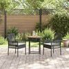 vidaXL Juego Bistro de Jardín 3 pcs Negro Poliratán