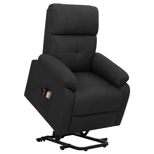 vidaXL Sillón de masaje elevable tela negro