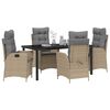vidaXL Conjunto de Comedor de Jard&iacute;n 5 pcs Beige rat&aacute;n sint&eacute;tico
