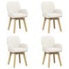 vidaXL Sillas de comedor giratorias 4 pcs Boucl&eacute; Crema 54 x 58 x 87 cm