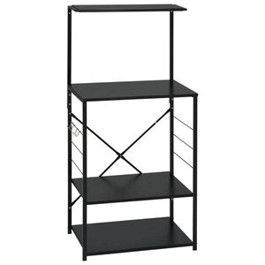 vidaXL Armario para microondas madera ingenier&iacute;a negro 60x39,6x123 cm