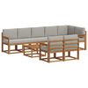 vidaXL Conjunto de sof&aacute;s de exterior 9 pcs Gris Natural y Claro
