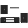 vidaXL Conjunto de mueble de TV 4 pcs Roble Negro Madera contrachapada