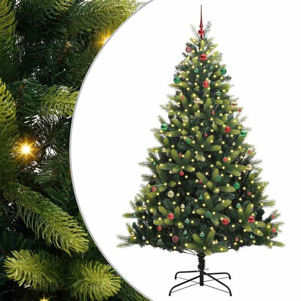 vidaXL &Aacute;rbol de Navidad Artificial Plegable 300 LEDs Verde 240 cm
