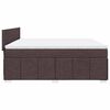 vidaXL Cama box spring con colch&oacute;n tela marr&oacute;n oscuro 200x200 cm