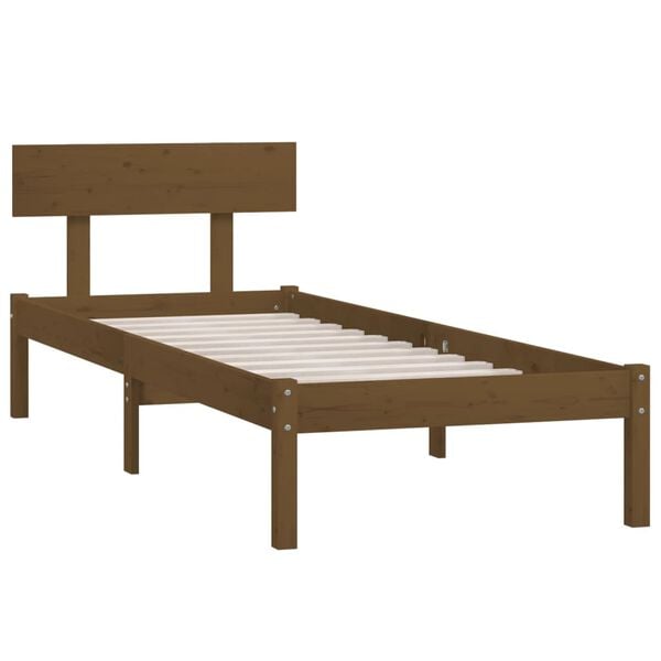 vidaXL Estructura cama individual sin colch&oacute;n madera pino marr&oacute;n miel