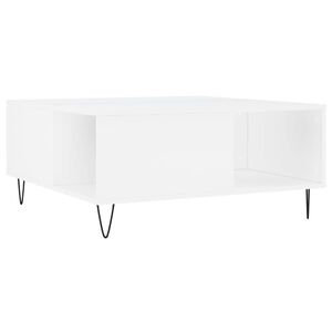 vidaXL Mesa de centro madera contrachapada blanco 80x80x36,5 cm