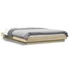vidaXL Estructura cama con luces LED madera roble Sonoma 140x190 cm