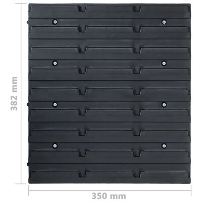 vidaXL Kit de cajas de almacenaje 32 pzas paneles de pared rojo/negro