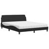 vidaXL Cama con colch&oacute;n Dover cuero sint&eacute;tico negro 160x200 cm