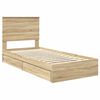 vidaXL Cama con almacenamiento con cabecera Roble Sonoma 90 x 190 cm
