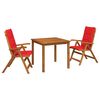 vidaXL Conjunto de comedor de jard&iacute;n de 3 piezas Natural