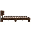 vidaXL Estructura cama madera ingenier&iacute;a metal roble ahumado 150x200cm