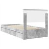 vidaXL Cama con almacenamiento con cabecera Gris Concreto 90 x 200 cm