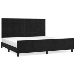 vidaXL Estructura cama sin colch&oacute;n terciopelo negro 200x200 cm