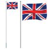 vidaXL M&aacute;stil y bandera de Reino Unido aluminio 6,08 m