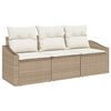 vidaXL Conjunto de sof&aacute;s de jard&iacute;n 3 uds. Beige y rat&aacute;n sint&eacute;tico