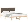 vidaXL Estructura de Cama con Cabecera Tapizada Taupé 150 x 200 cm