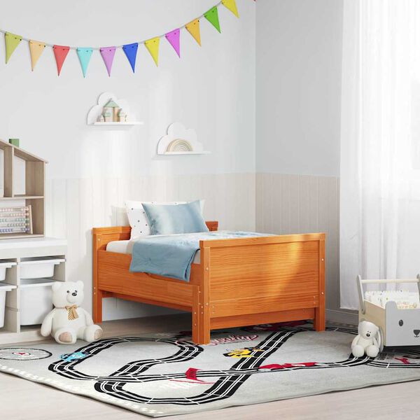 vidaXL Cama extensible para niños Otro Marrón cera 80 x 130 / 165 / 200 cm