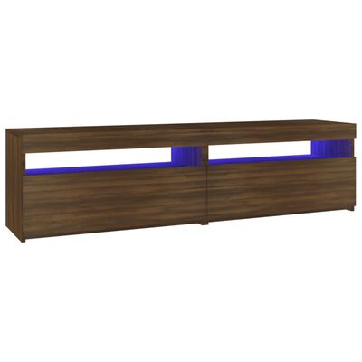 vidaXL Mueble de TV con luces LED 2 uds roble marrón 75x35x40 cm
