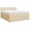vidaXL Cama box spring con colch&oacute;n tela color crema 200x200 cm