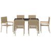 vidaXL Conjunto de Comedor de Jardín 7 pcs Beige ratán sintético