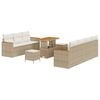 vidaXL Conjunto de sof&aacute;s de jard&iacute;n 10 uds. Beige rat&aacute;n sint&eacute;tico