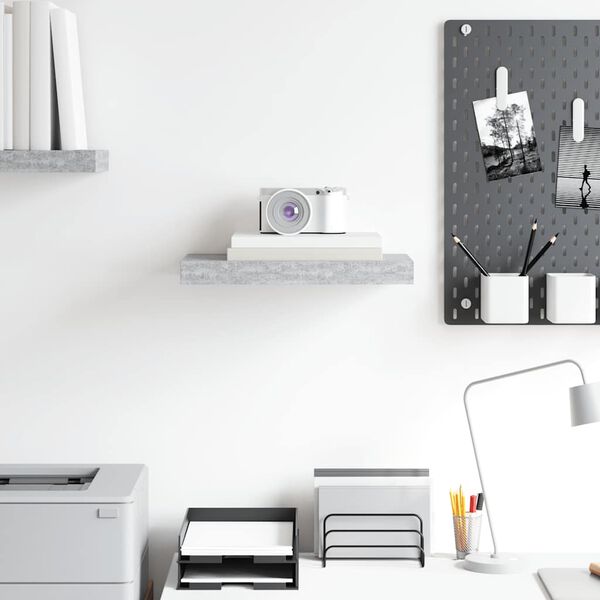 vidaXL Estante flotante de pared gris hormig&oacute;n MDF 40x23x3,8 cm