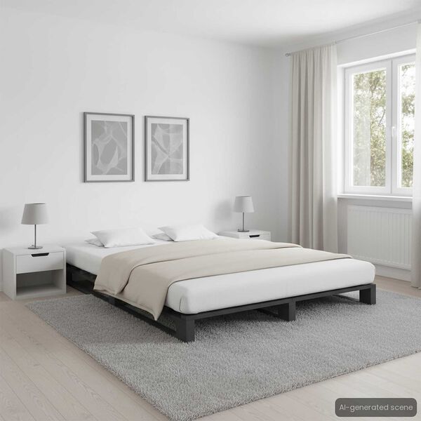 vidaXL Estructura de cama de palets madera maciza pino gris 120x200 cm