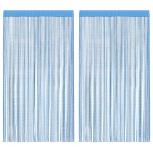 vidaXL Cortinas de tiras 2 uds azul claro 100x250 cm