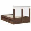 vidaXL Estructura de cama con cabecera Roble Marr&oacute;n 120 x 190 cm