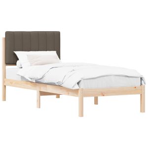 vidaXL Estructura de Cama con Cabecera Tapizada Taup&eacute; 75 x 190 cm