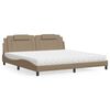 vidaXL Cama Viana con colch&oacute;n cuero sint&eacute;tico capuchino 200x200 cm