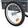 vidaXL Remolque bicicletas caj&oacute;n transporte plegable gris 50 L 150 kg