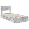 vidaXL Cama con almacenamiento con cabecera Gris Concreto 90 x 200 cm