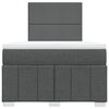 vidaXL Cama box spring con colch&oacute;n tela gris oscuro 120x200 cm