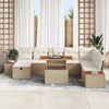 vidaXL Conjunto de sof&aacute;s de jard&iacute;n 9 pcs Beige rat&aacute;n sint&eacute;tico