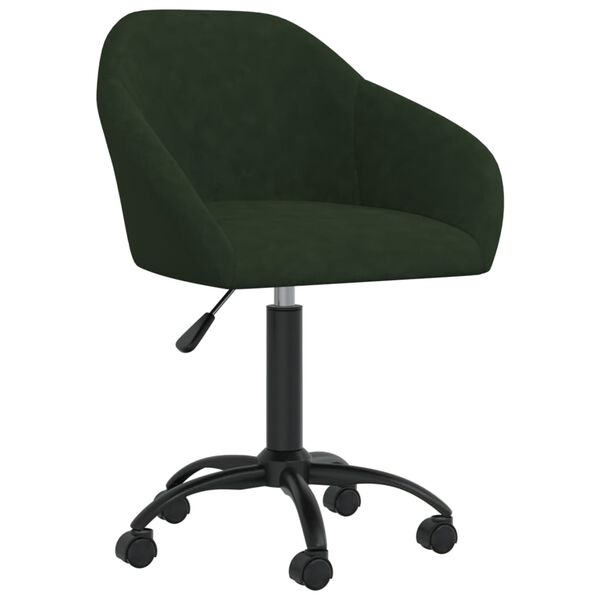 vidaXL Sillas de comedor giratorias 4 unidades terciopelo verde oscuro