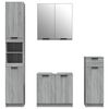 vidaXL Set de armario de ba&ntilde;o 4 pzas madera contrachapada gris sonoma