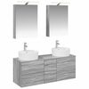 vidaXL Juego de muebles de ba&ntilde;o 5 uds. Sonoma gris