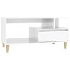 vidaXL Mesa de centro madera contrachapada blanco brillo 90x49x45 cm