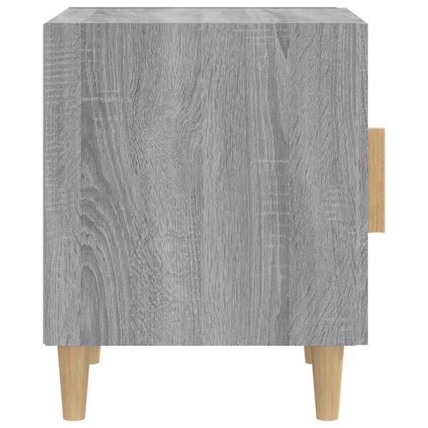 vidaXL Mesita de noche madera contrachapada gris Sonoma
