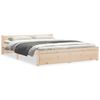 vidaXL Estructura de cama doble sin colch&oacute;n madera maciza 135x190 cm
