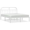 vidaXL Estructura cama sin colch&oacute;n con cabecero metal blanco 180x200cm