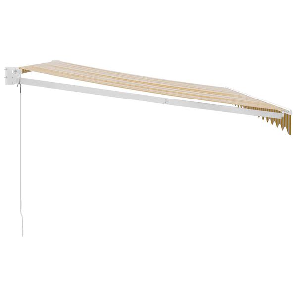 vidaXL Toldo retr&aacute;ctil aluminio y tela amarillo y blanco 4x3 m