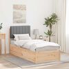 vidaXL Estructura de Cama con Cabecera Tapizada Gris Claro 80 x 200 cm