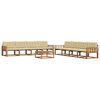 vidaXL Conjunto de sof&aacute;s de exterior con coj&iacute;n 9 pcs Natural y Beige